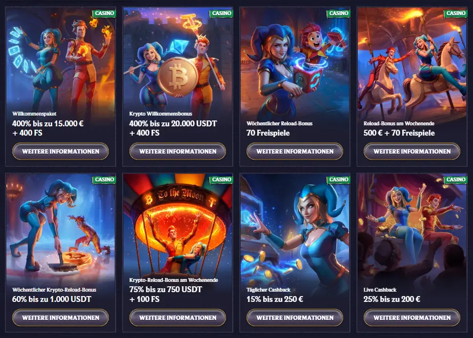 LolaJack Casino Promotions mit Willkommensbonus Reload-Boni und Cashback